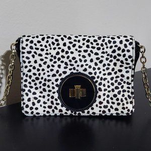 Banana Republic Black and White Spotted Crossbody Bag
